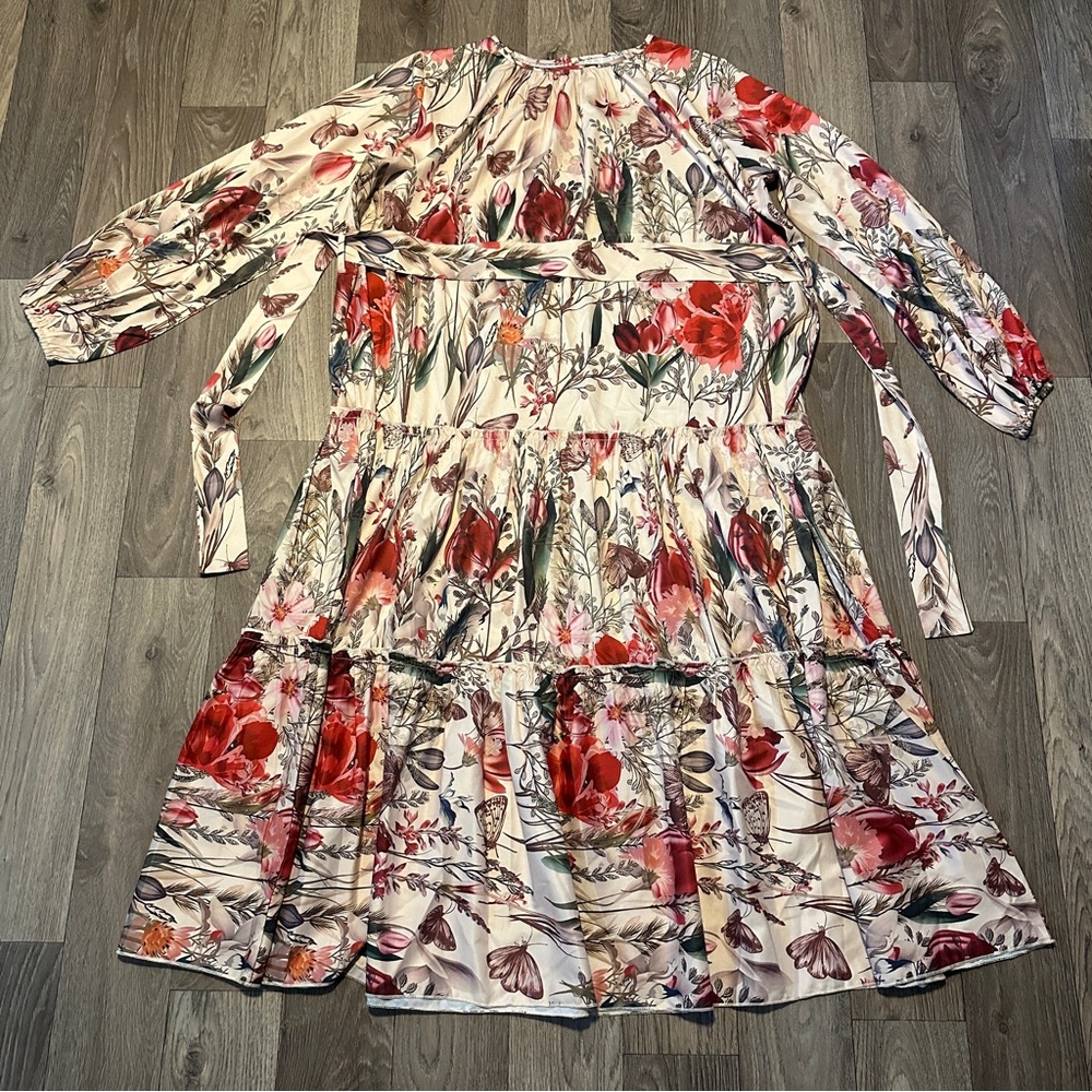 SHEIN Floral Maxi Dress with Bishop Sleeves